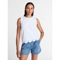 thumbnail image 1 of Time and Tru Women’s and Women’s Plus Eyelet Embroidered Top, Sizes XS-4X, 1 of 5