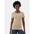 thumbnail image 1 of Time and Tru Women's Rib Crewneck Tee with Short Sleeves, Sizes XS-XXXL, 1 of 5