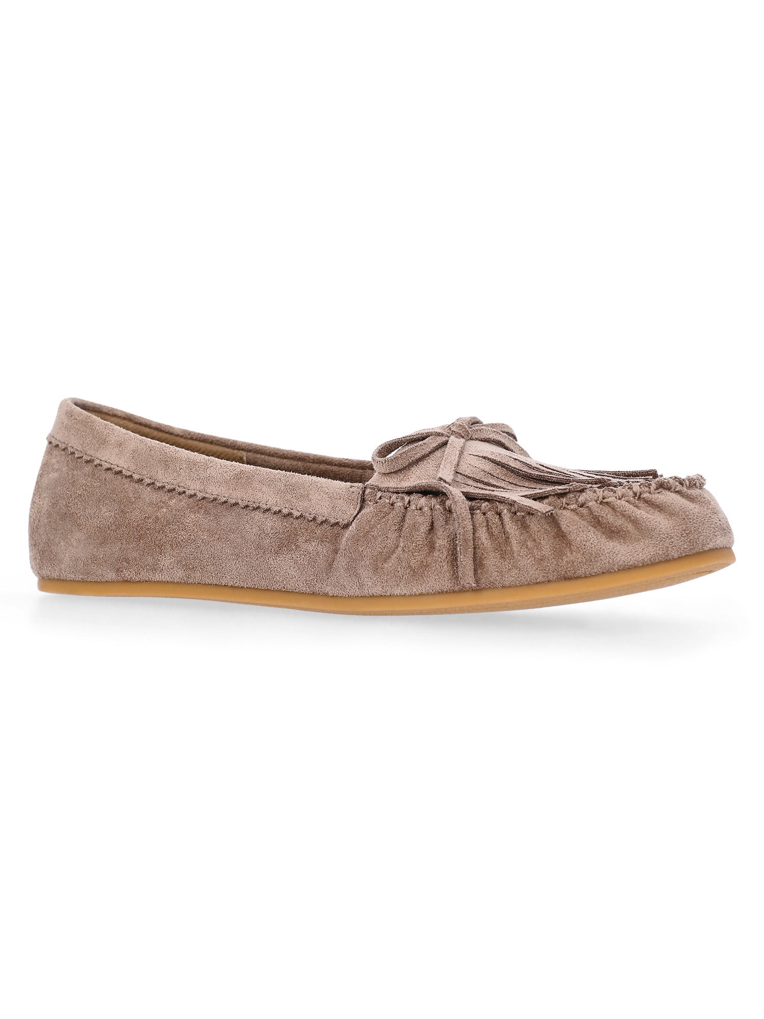 Time and Tru Women's Fringe Suede Moccasins