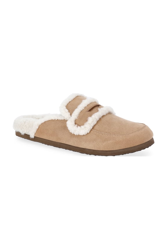 Women's Faux Shearling Slide On Loafers