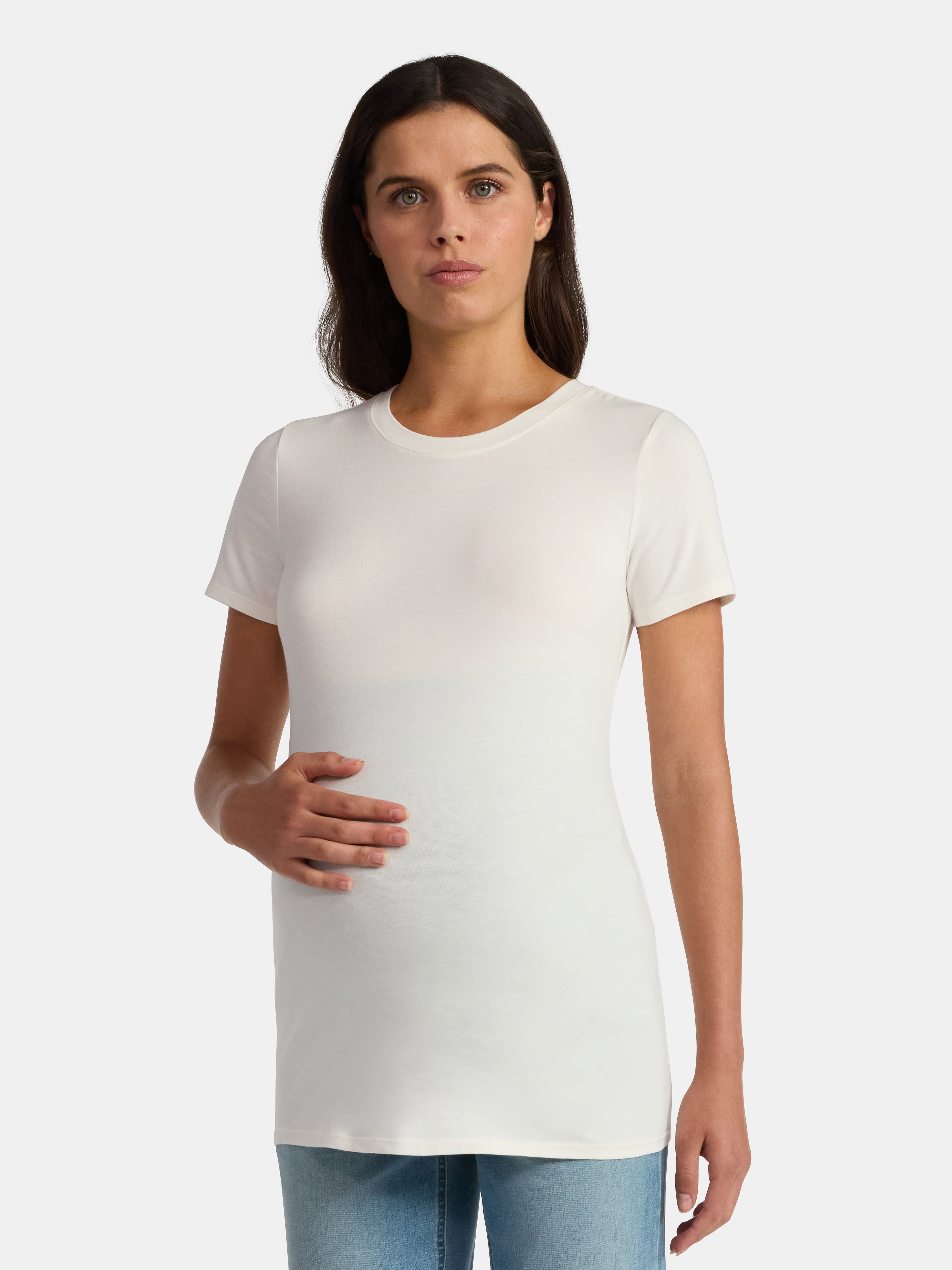 Maternity Non Shirred Tee, S-XXL