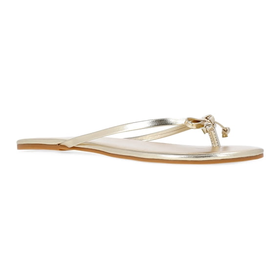 Time and Tru Women's Barely There Bow Thong Sandals
