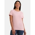 thumbnail image 1 of Time and Tru Women's Cotton Crewneck Tee with Short Sleeves, Size XS-XXXL, 1 of 5