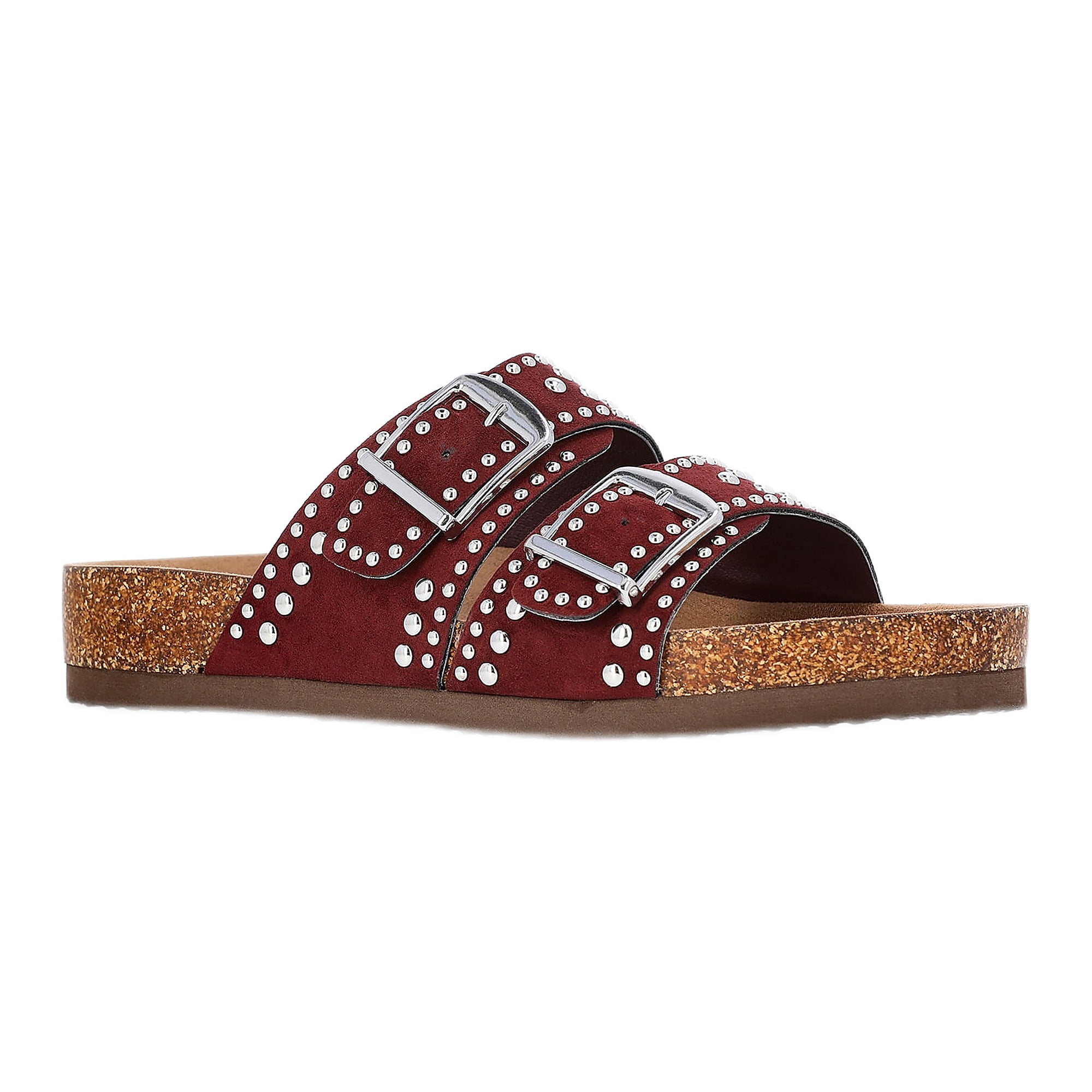 Time and Tru Women's Footbed Slide Sandals, Wide Width Available