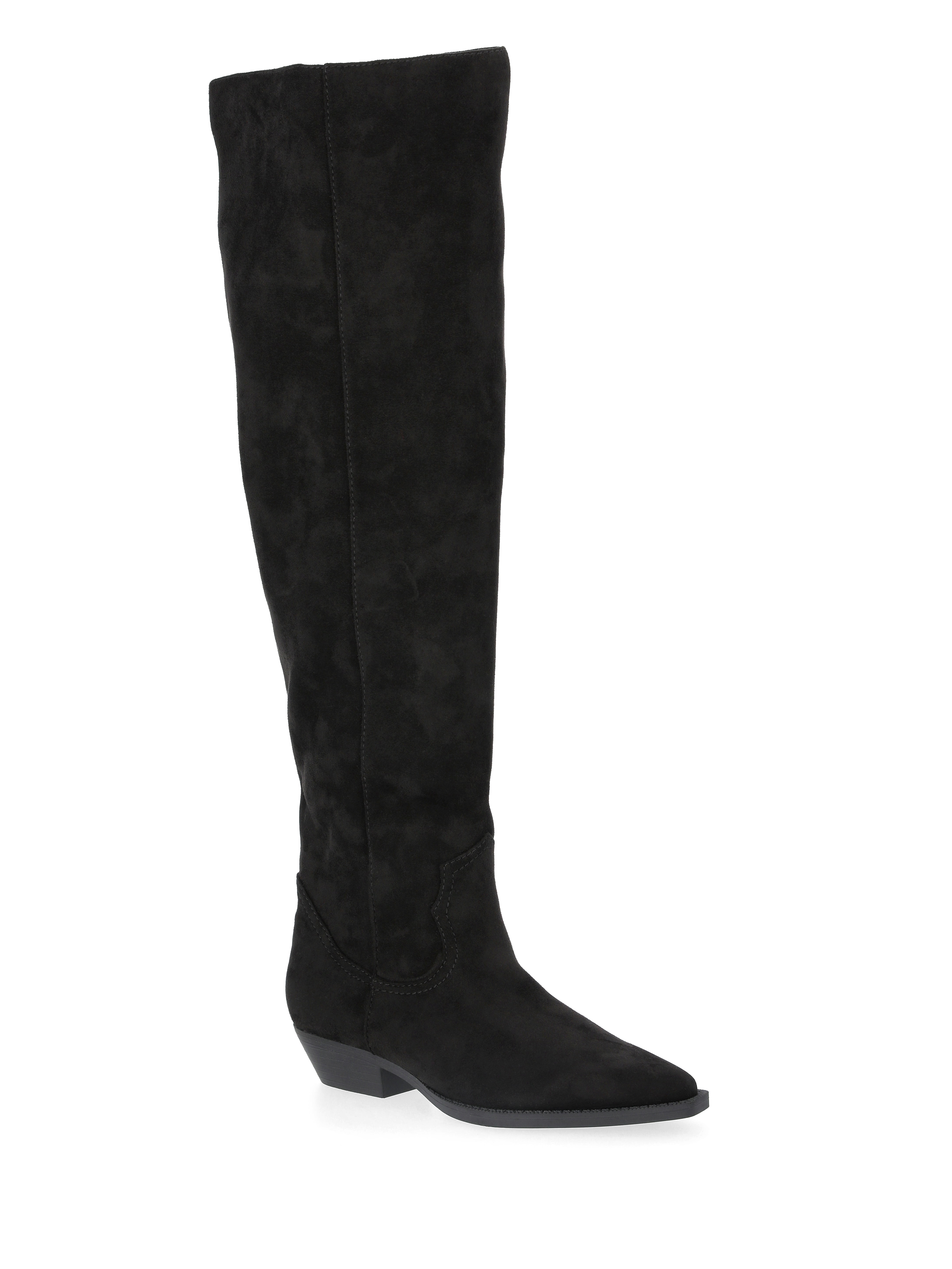 Time and Tru Women's Faux Suede Western Over The Knee Boots