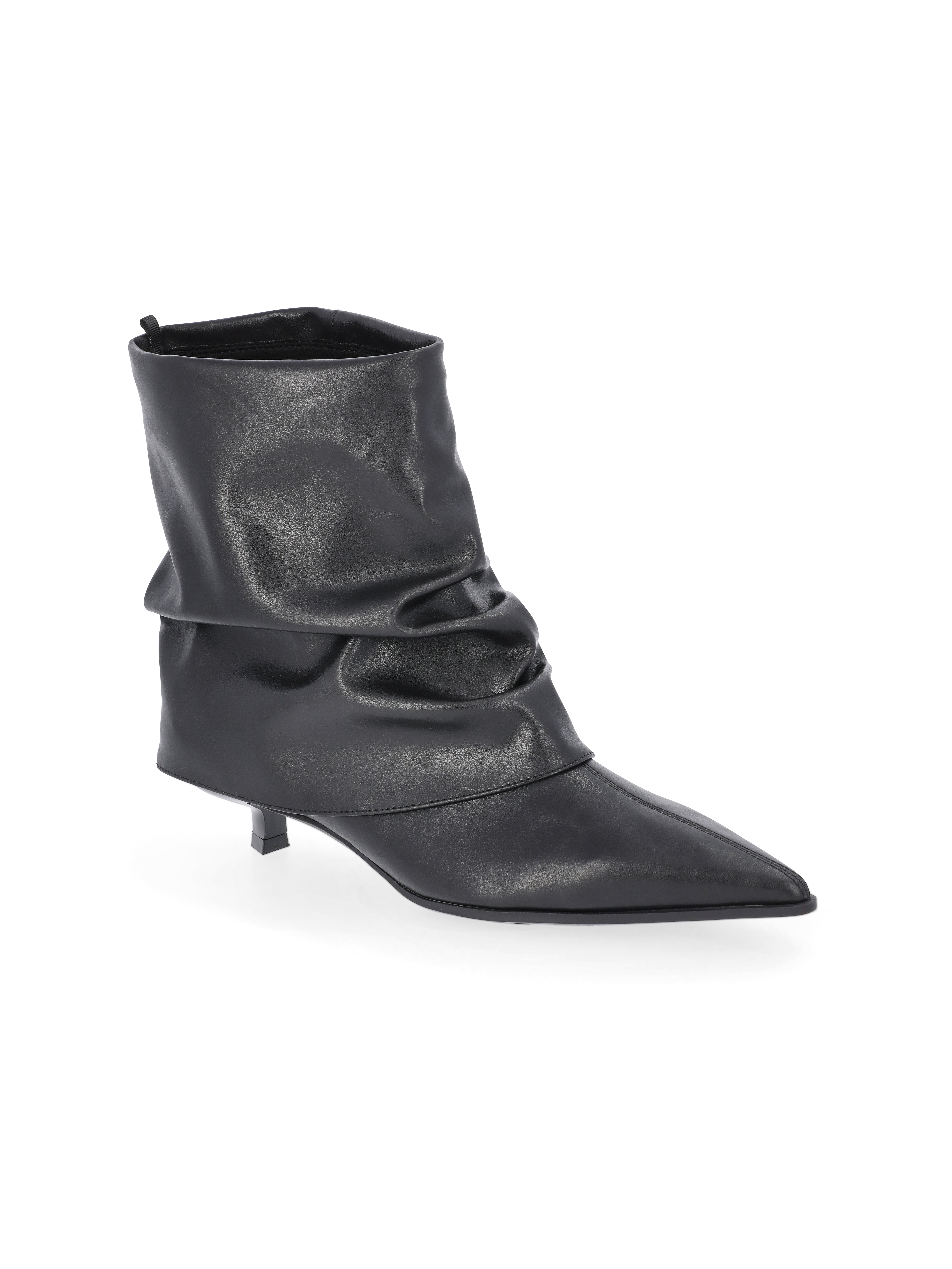 Time and Tru Women's Scrunch Fold-Over Kitten Heel Booties