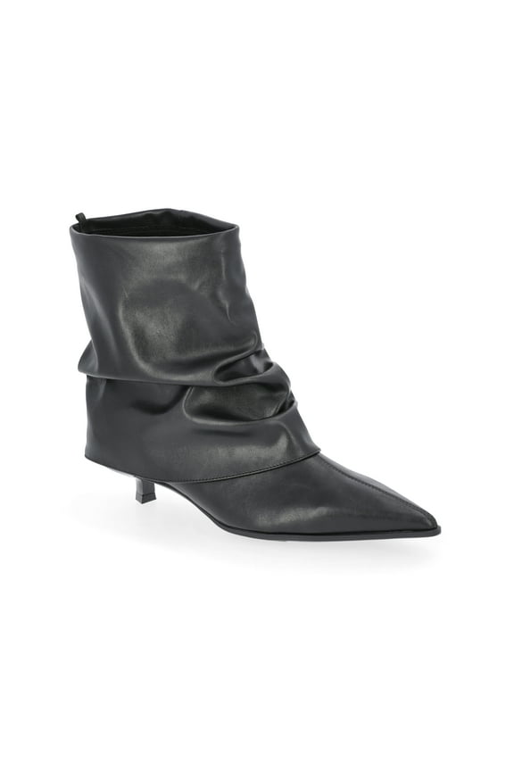 Women's Scrunch Fold-Over Kitten Heel Booties