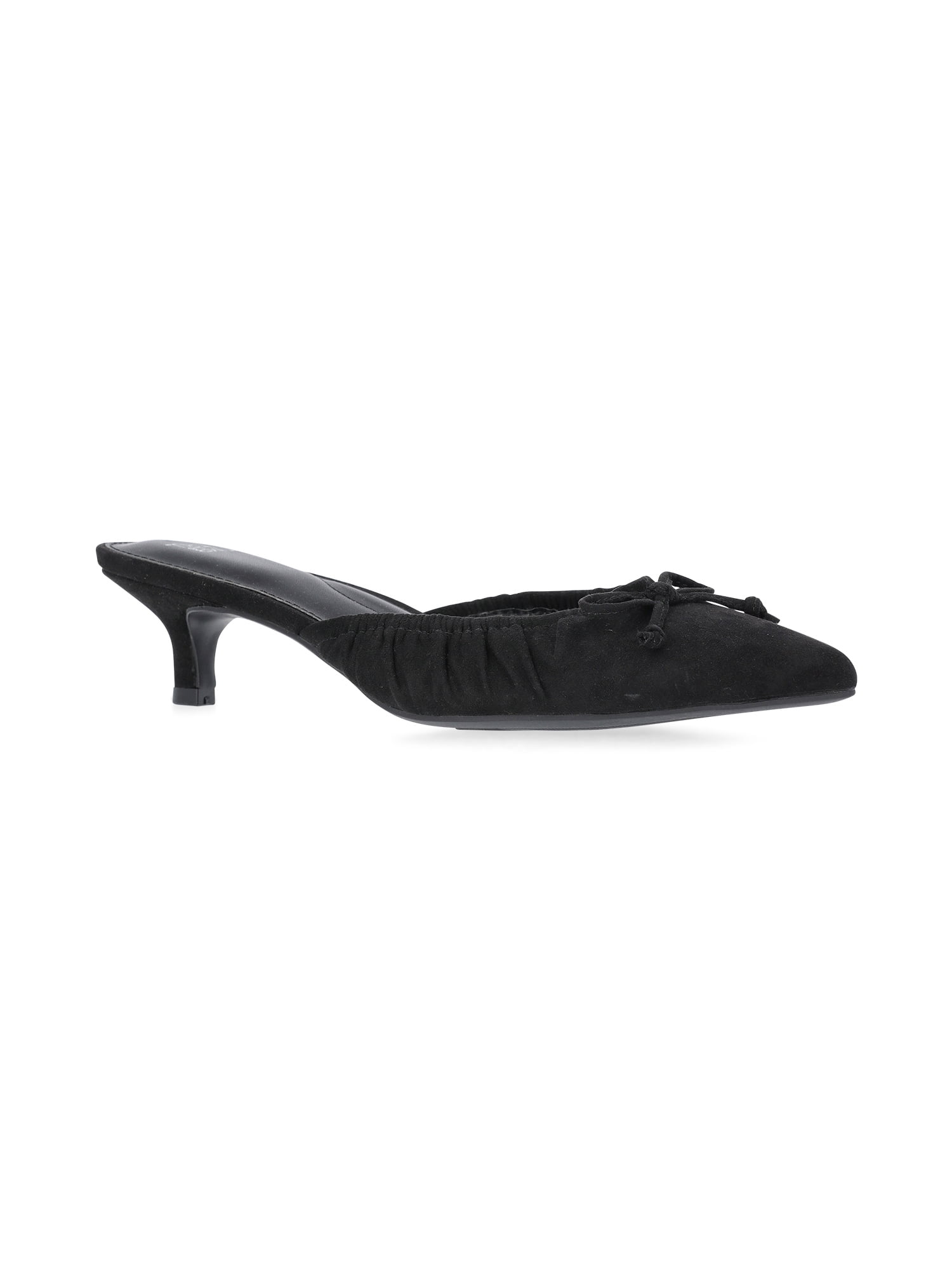 Time and Tru Women's Faux Suede Kitten Heel Mules