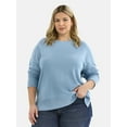 thumbnail image 1 of Time and Tru Women's Tunic Sweatshirt with High-Low Hem, Sizes XS -4X, 1 of 1