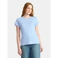thumbnail image 1 of Time and Tru Women’s Slub Jersey Crewneck Tee with Short Sleeves, Sizes XS-XXXL, 1 of 5