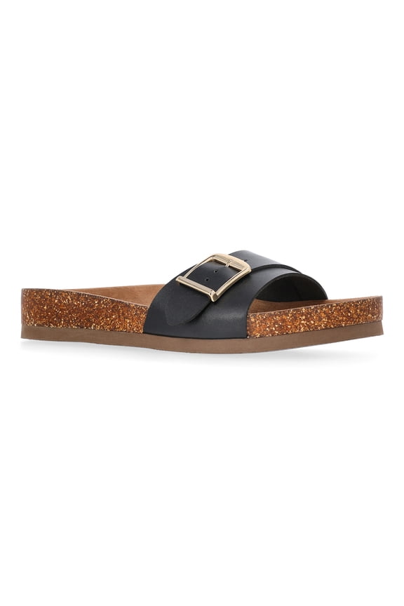 Women's One Buckle Footbed Slide Sandals