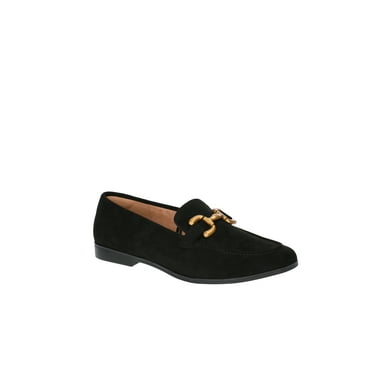 Time and Tru Women's Faux Microsuede Buckle Loafers, Sizes 6-11