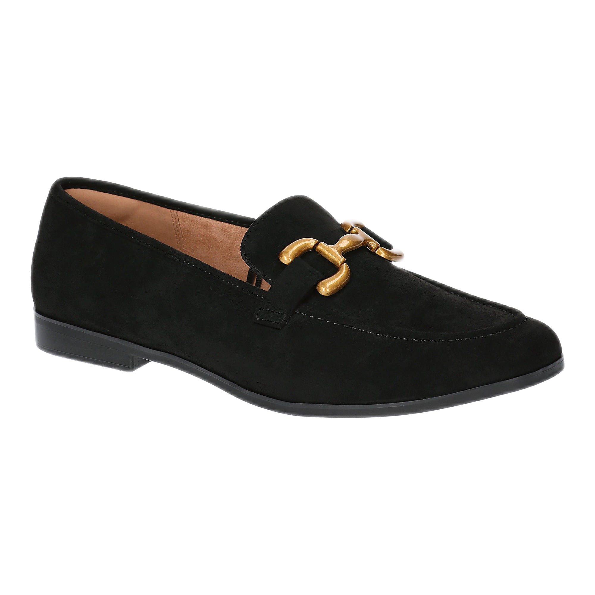Time and Tru Women's Faux Leather Buckle Loafers