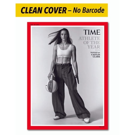 TIME Magazine 2024 Athlete of the Year - Caitlin Clark: CLEAN COVER (No Barcode or Address Block) Limited Edition, Female Icon, WNBA Indiana Fever Rookie Of The Year, NCAA All Time Scoring Record
