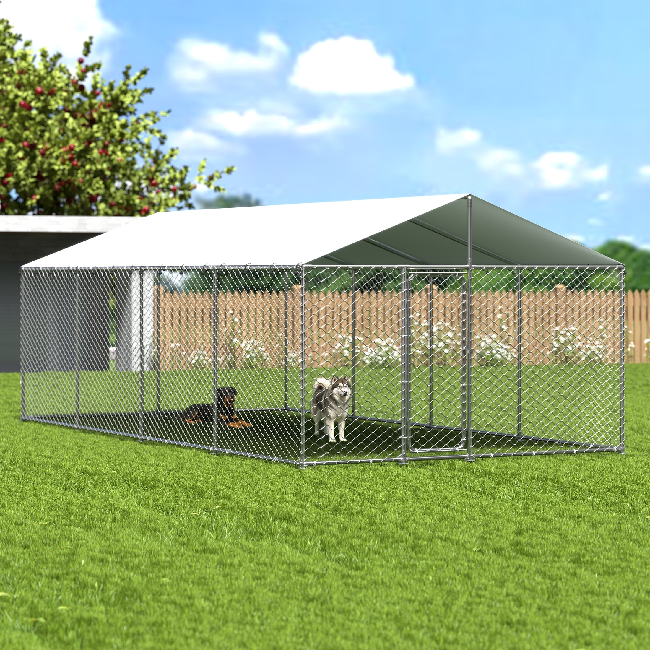 TIME RAY 20x10 ft Outdoor Dog Kennel for Outside,Heavy Duty Dog ... - Heavy Duty Dog Enclosure With Ventilation Options
