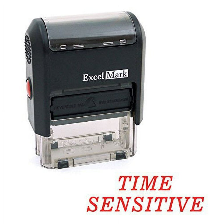 TIME SENSITIVE Self Inking Rubber Stamp - Red Ink (ExcelMark