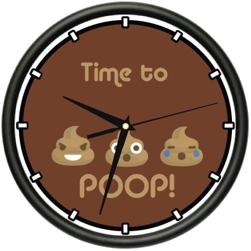 TIME TO POOP Wall Clock funny crude cute gag gift