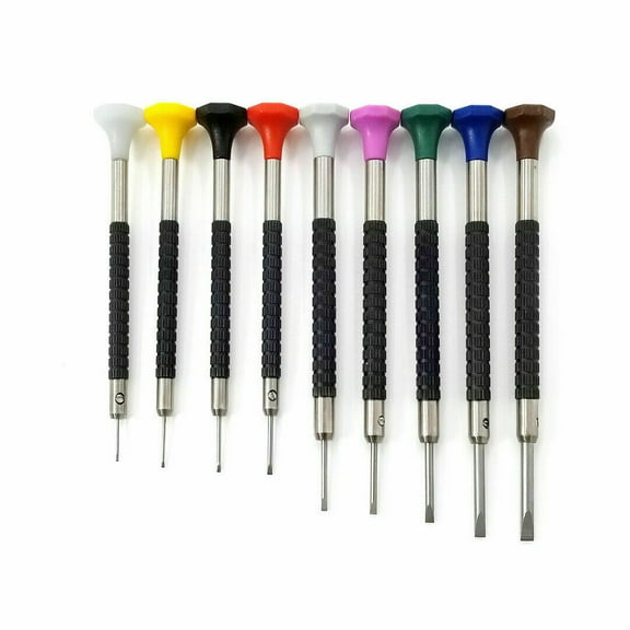 TIMELAB Professional Watchmaker Watch Jewelry Repair Tool Precision Screwdriver FLAT HEAD blade 9PC Set Made in Korea