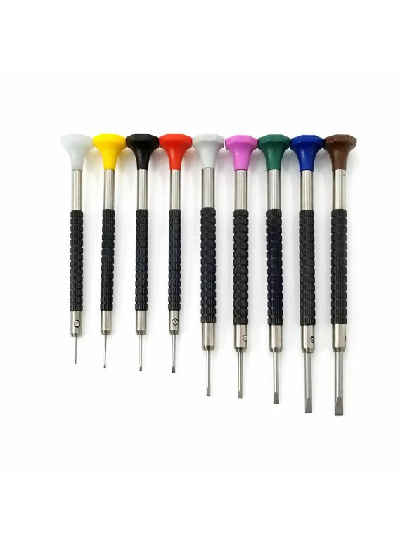 Professional Watchmaker Watch Jewelry Repair Tool Precision Screwdriver FLAT HEAD blade 9PC Set Made in Korea