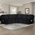 thumbnail image 1 of Timeles 5 Seat Recliner Sofa Covers Stretch L Shape Sectional Couch Covers Oversized - Washable Soft Extra Large Sectional Covers with Pockets (Black), 1 of 6
