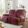 thumbnail image 1 of Timeles Waterproof Loveseat Recliner Cover with Console, Non-Slip Reclining Couch Covers for 2 Seat Recliner Sofa Cover Furniture Protector with Elastic Straps for Kids, Pets (Wine), 1 of 7