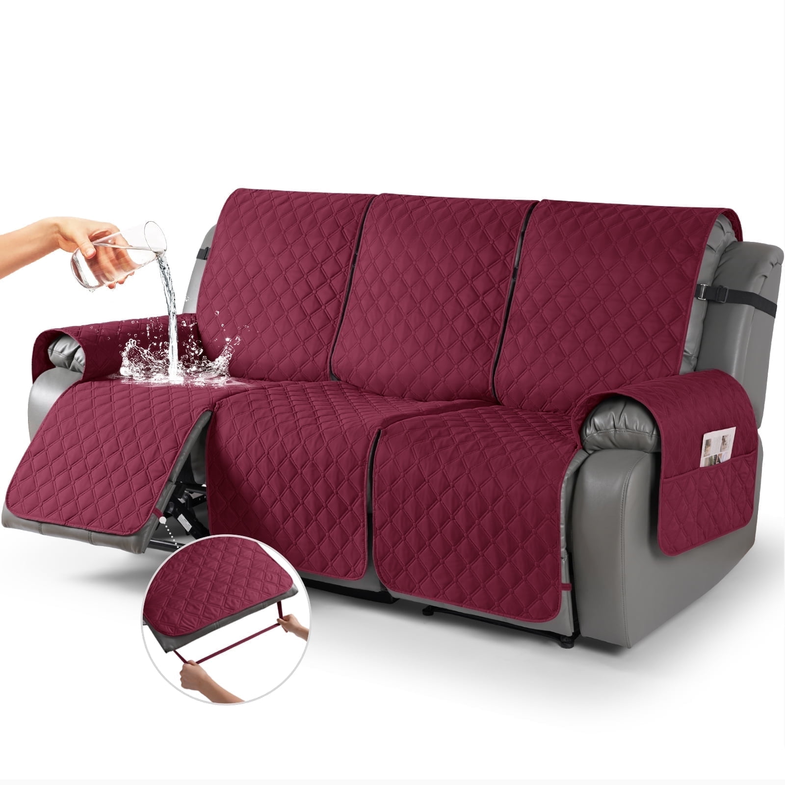 Timeles Waterproof Recliner Sofa Covers, Recliner Couch Covers with Leg ...