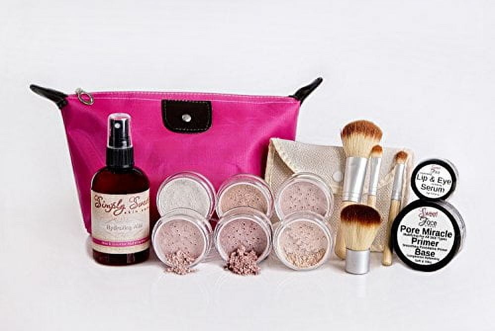 TIMELESS LOOK KIT (COCOA) Full Size Mineral Makeup Set Matte Foundation Bare Face Sheer Powder Cover