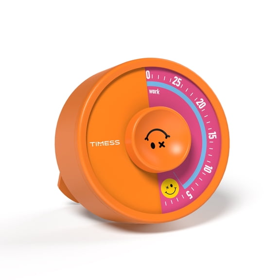 TIMESS 60-Minute Visual Timer for Kids, Classroom and Home Routine Timer, Orange and Pink Smile Face
