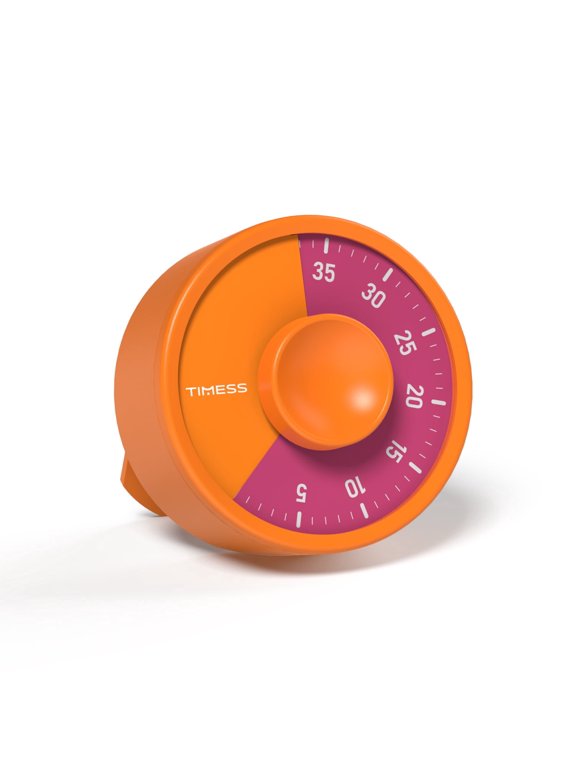 60-Minute Visual Timer with Magnetic Back and Stand for Home, Office and Classroom, Orange and Pink