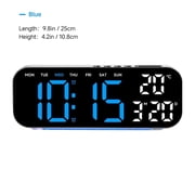 TIMESS Digital Alarm Clock Tabletop with Date Temp, LED Bedroom Clock, Dual Alarm, USB Powered, Battery Backup