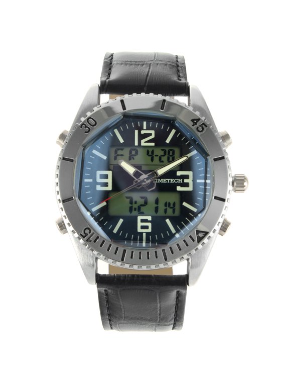 Men's Analog/Digital Multi-Function Weekend Sport Watch with Leather Wrist Band