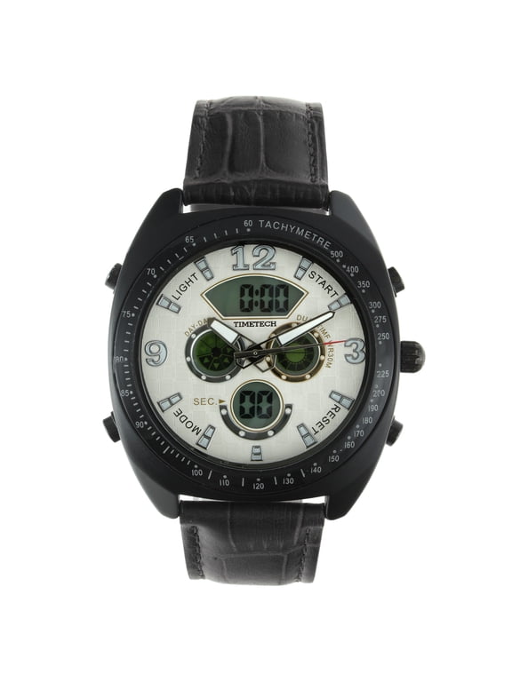 Men's Analog/Digital Multi-Function Weekend Sport Watch with Leather Wrist Band