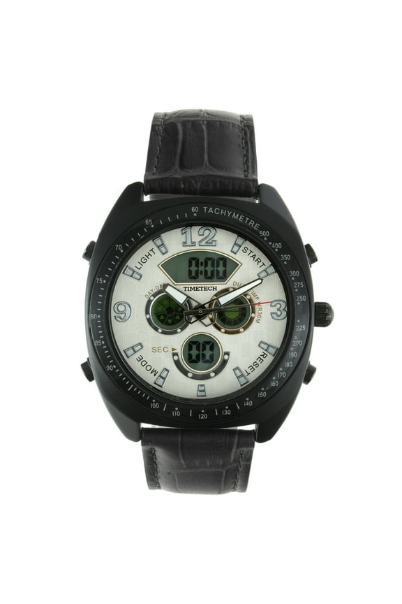 Men's Analog/Digital Multi-Function Weekend Sport Watch with Leather Wrist Band
