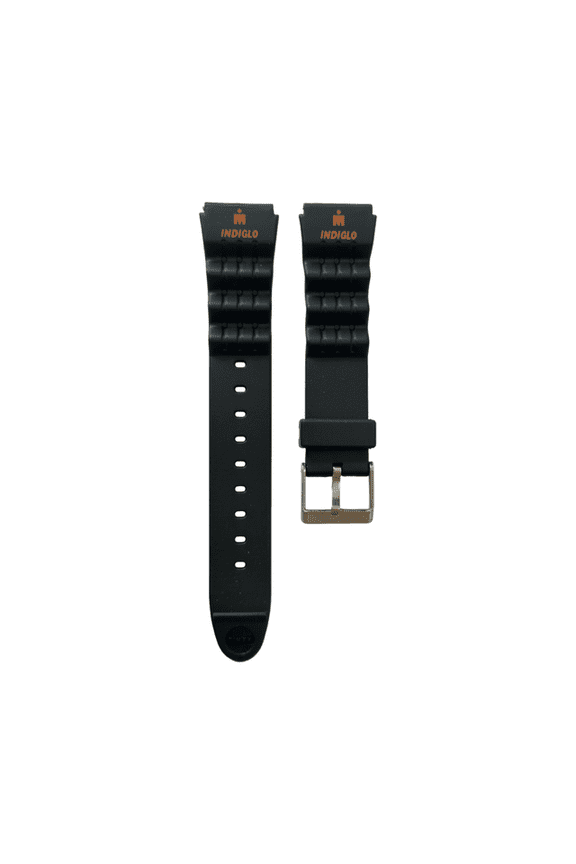 19MM BLACK IRONMAN TRIATHLON VINTAGE RUBBER SPORT WATCH BAND STRAP