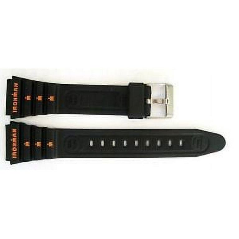 TIMEX 19MM BLACK IRONMAN TRIATHLON VINTAGE RUBBER SPORT WATCH BAND