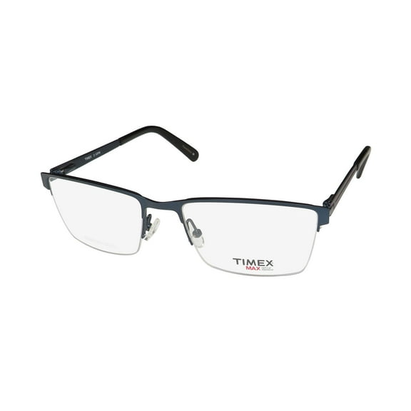 TIMEX 2:53 PM HALF-RIMLESS ADJUSTABLE NOSE PADS DESIGNER EYEGLASS FRAME/GLASSES