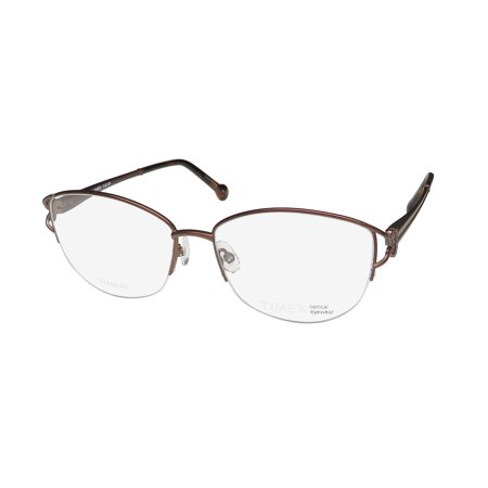 TIMEX 8:42 AM TITANIUM HALF-RIMLESS LIGHT WEIGHT ADULTS EYEGLASS FRAME/GLASSES