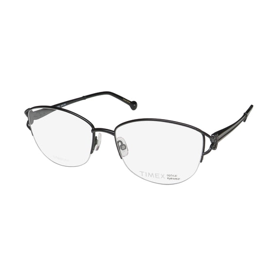 TIMEX 8:42 AM TITANIUM HALF-RIMLESS LIGHT WEIGHT ADULTS EYEGLASS FRAME/GLASSES