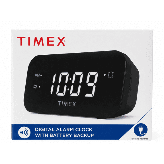 TIMEX Digital Alarm Clock with White LED Display