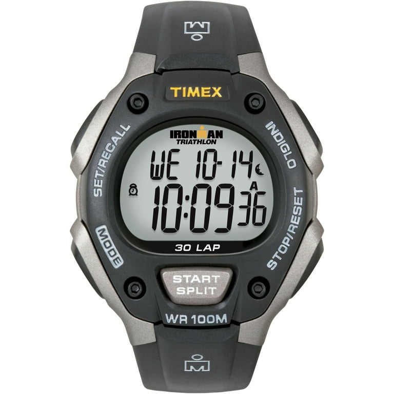 TIMEX Men's IRONMAN Classic 30 Black/Gray 38mm Sport Watch, Resin Strap