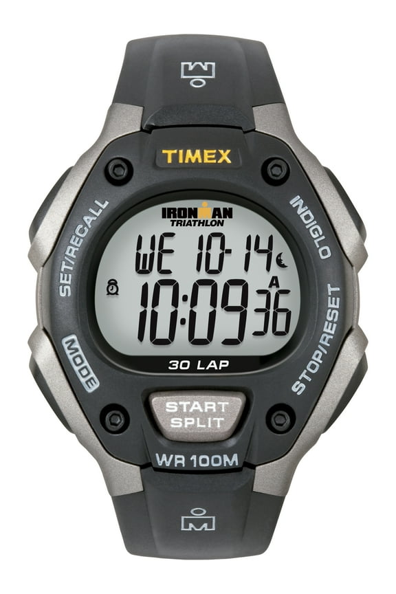 Men's IRONMAN Classic 30 Black/Gray 38mm Sport Watch, Resin Strap