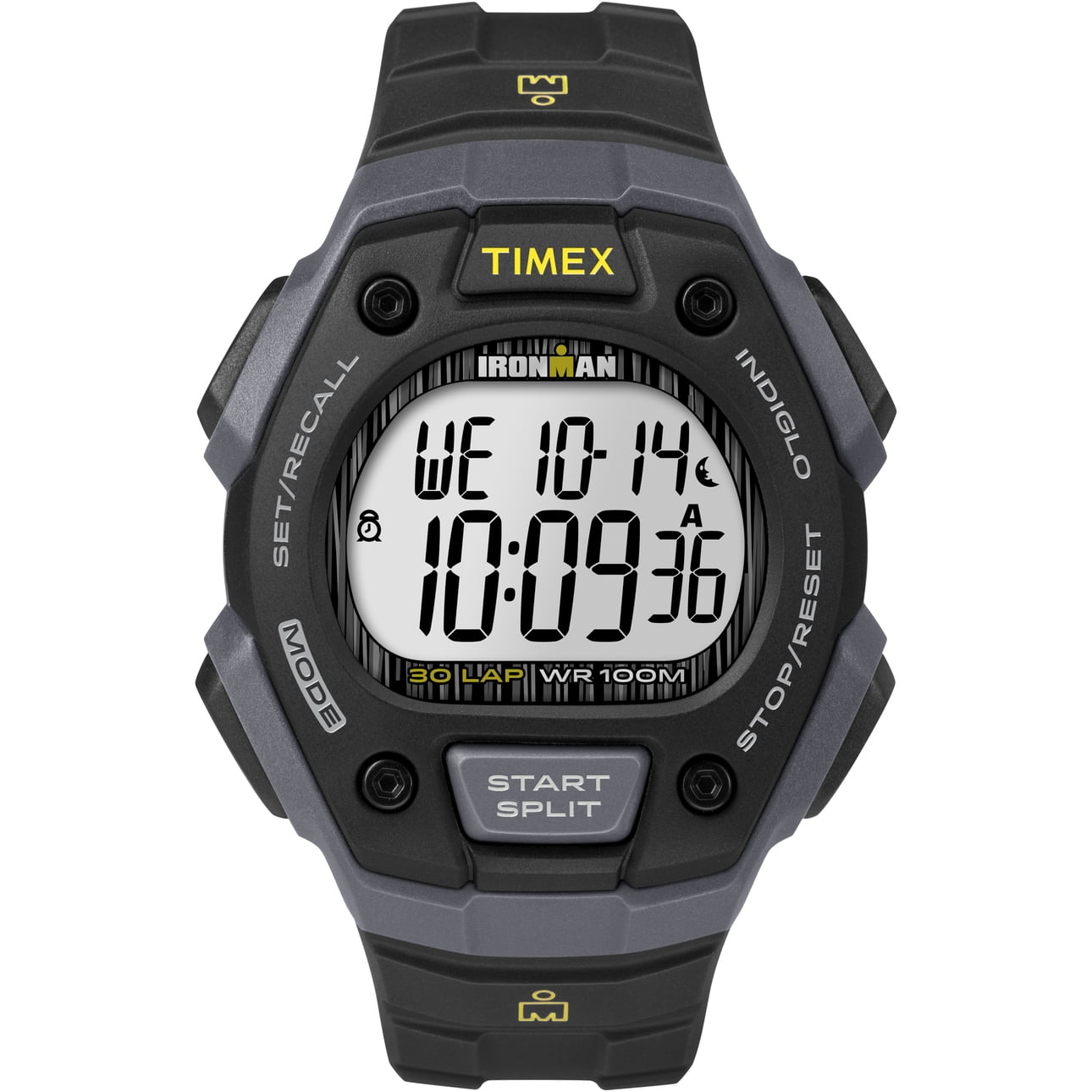 TIMEX Men's IRONMAN Classic 30 Black/Silver 38mm Sport Watch, Resin Strap