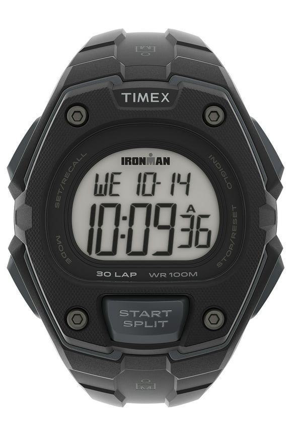 Men's IRONMAN Classic 30 Oversized 45mm Watch  Black Case & Top Ring with Black Resin Strap