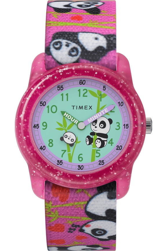 TIME MACHINES® 29mm Panda Elastic Fabric Kids Watch