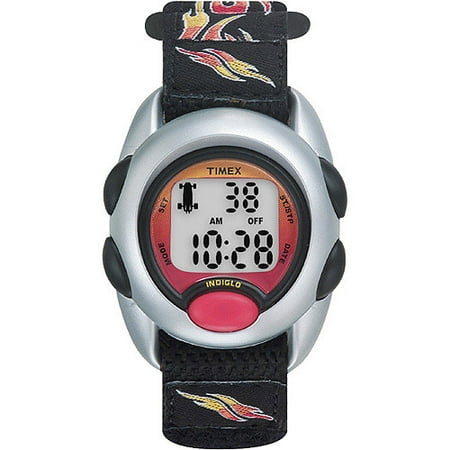 TIMEX TIME MACHINES® 34mm Flames Elastic Fabric Kids Digital Watch