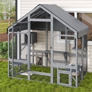 TIMHAKA 71" Large Outdoor Catio Enclosure w/ 7 Tiered Platforms, 2 Premium Resting Boxes, UV-Resistant Cover