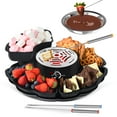 thumbnail image 1 of 2 in 1 Electric S’mores Maker & Fondue Pot, Tabletop Indoor Smores kit with 4 Roasting Forks, 4 Detachable Trays & 1 Flameless Temperature-controlled Heater, Movie Night Supplies & Housewarming Gifts, 1 of 8