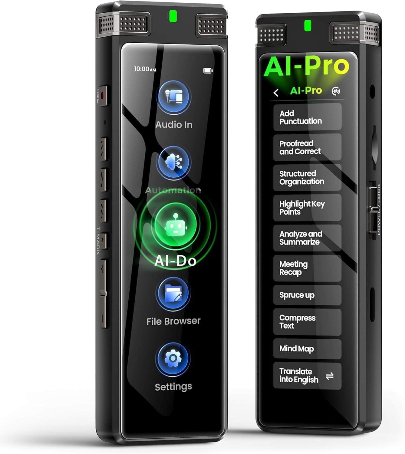 TIMMKOO 136GB AI Voice Recorder, Digital Voice Recorder with Playback, Offline Transcribe and Online Summarize/Mindmap, Voice Activated Audio Recorder (Black)