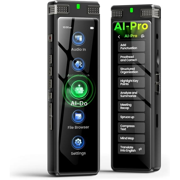 TIMMKOO 136GB AI Voice Recorder, Digital Voice Recorder with Playback, Offline Transcribe and Online Summarize/Mindmap, Voice Activated Audio Recorder (Black)