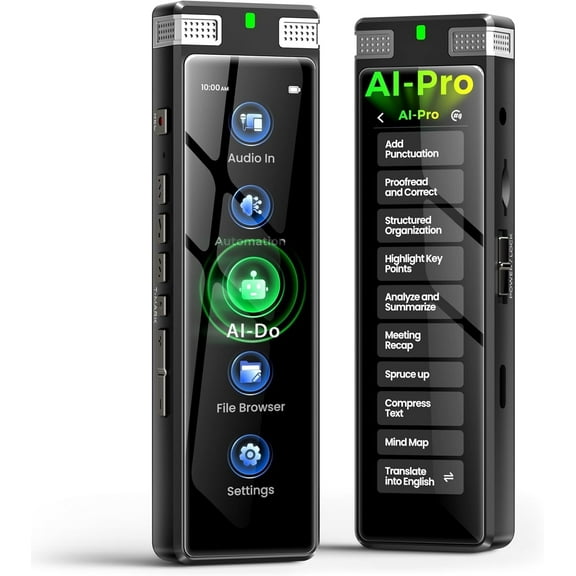 TIMMKOO 136GB AI Voice Recorder, Digital Voice Recorder with Playback, Offline Transcribe and Online Summarize/Mindmap, Voice Activated Audio Recorder (Silver)